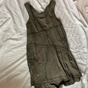 Green pull string dress